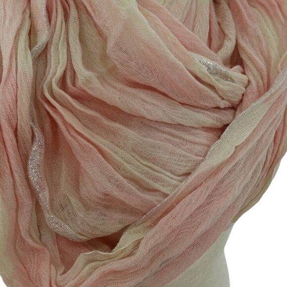 LOFT Pink Striped Sheer Infinity Scarf - Picture 3 of 10